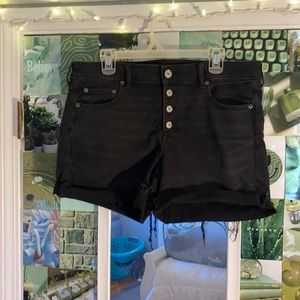 American Eagle black jean shorts, size 16, worn once!